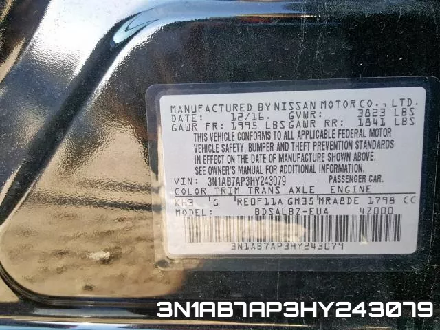 3N1AB7AP3HY243079 фото 2