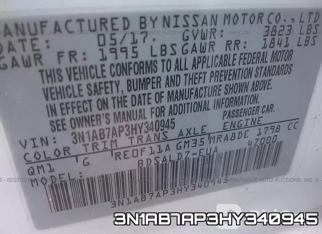3N1AB7AP3HY340945 фото 10