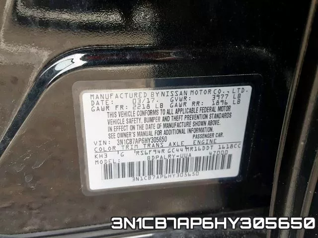 3N1CB7AP6HY305650 фото 2