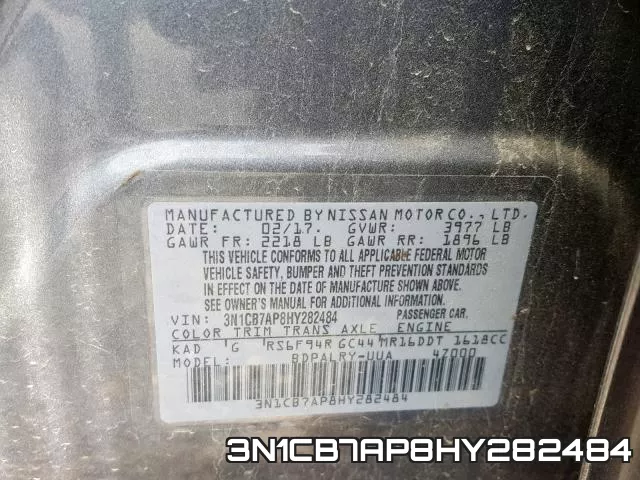 3N1CB7AP8HY282484 фото 2