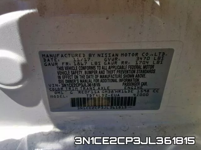 3N1CE2CP3JL361815 фото 2