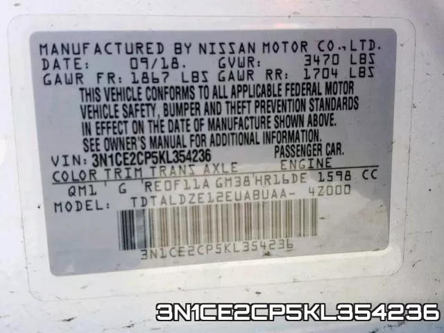 3N1CE2CP5KL354236 фото 2