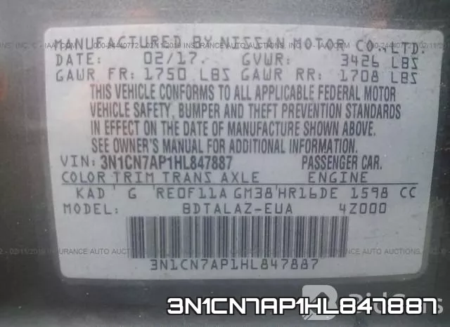 3N1CN7AP1HL847887 фото 10