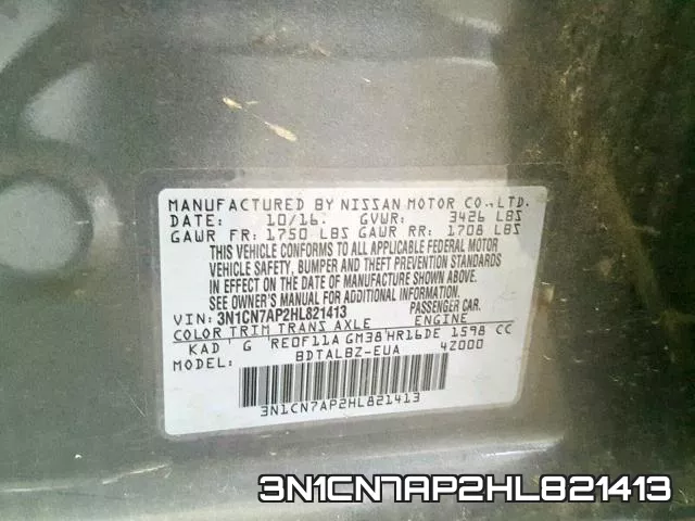 3N1CN7AP2HL821413 фото 2