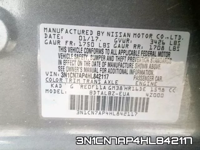 3N1CN7AP4HL842117 фото 2