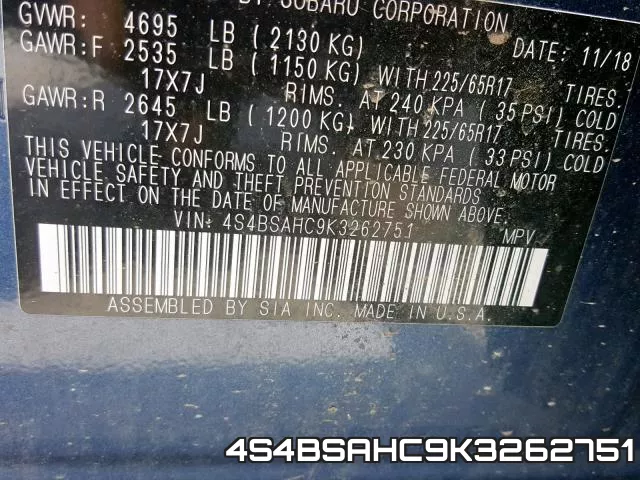 4S4BSAHC9K3262751 фото 2