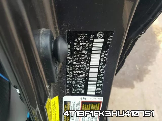 4T1BF1FK3HU410751 фото 2