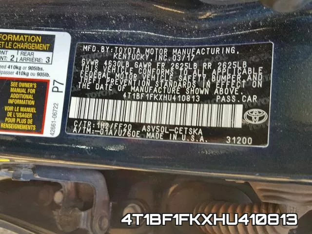 4T1BF1FKXHU410813 фото 2