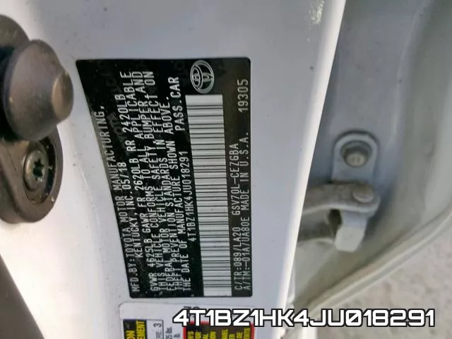 4T1BZ1HK4JU018291 фото 2