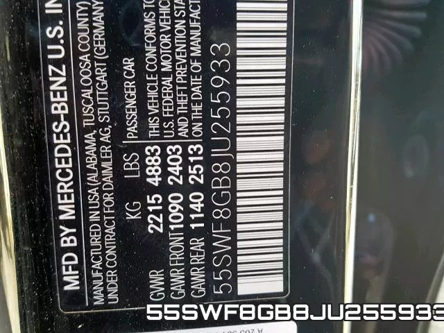 55SWF8GB8JU255933 фото 2