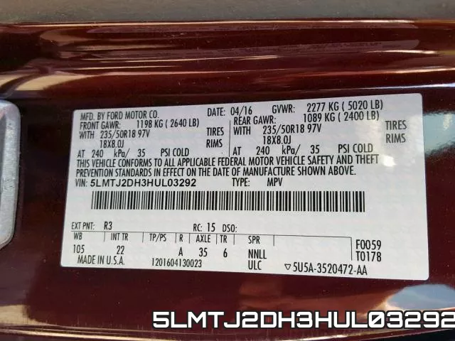 5LMTJ2DH3HUL03292 фото 2
