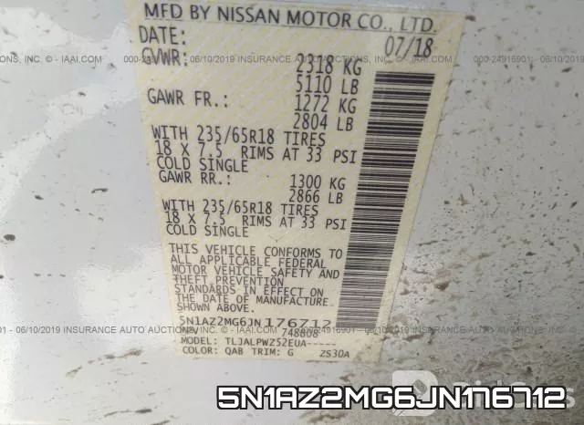 5N1AZ2MG6JN176712 фото 10
