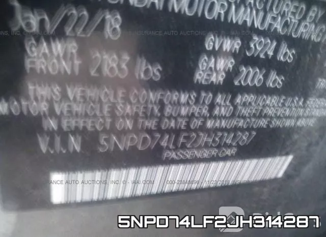 5NPD74LF2JH314287 фото 10