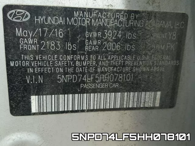 5NPD74LF5HH078101 фото 2