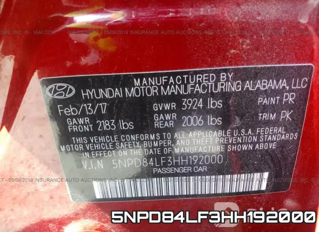 5NPD84LF3HH192000 фото 10