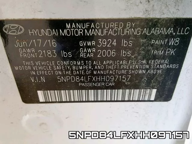 5NPD84LFXHH097157 фото 2