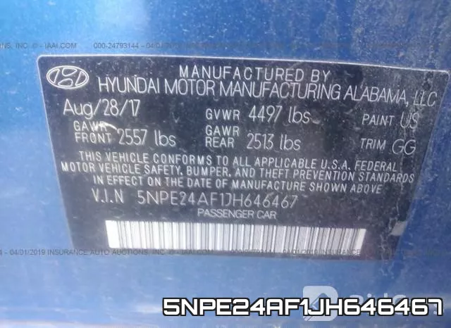 5NPE24AF1JH646467 фото 10