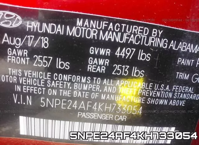5NPE24AF4KH733054 фото 10