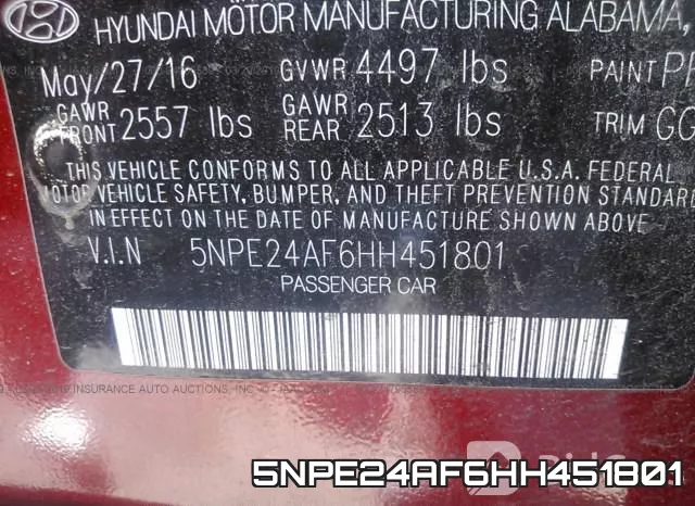 5NPE24AF6HH451801 фото 10
