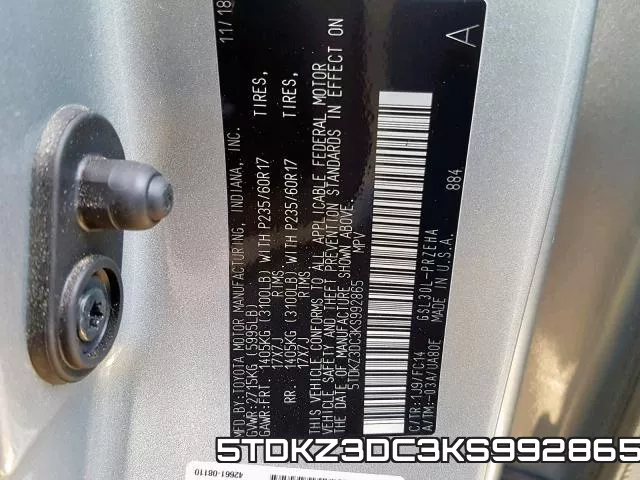 5TDKZ3DC3KS992865 фото 2