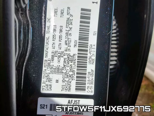 5TFDW5F11JX692775 фото 2