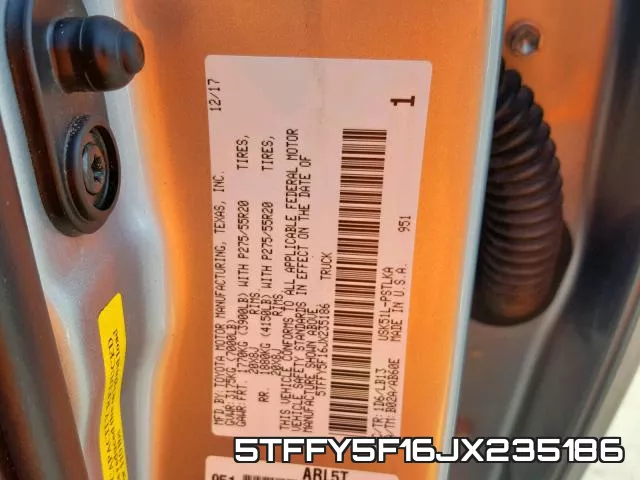 5TFFY5F16JX235186 фото 2