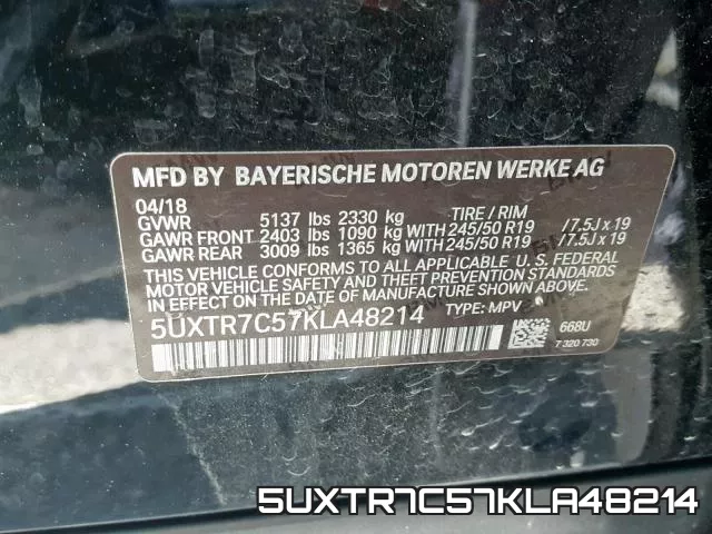 5UXTR7C57KLA48214 фото 2