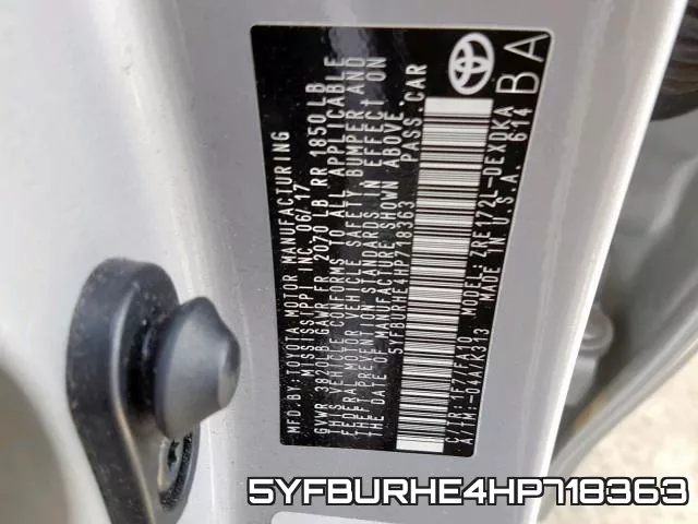 5YFBURHE4HP718363 фото 2