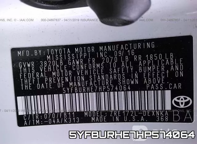 5YFBURHE7HP574064 фото 10