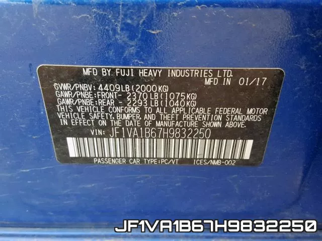 JF1VA1B67H9832250 фото 2