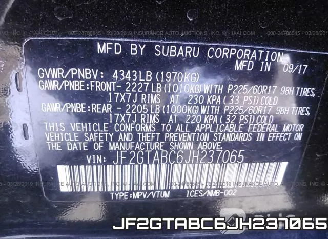 JF2GTABC6JH237065 фото 10