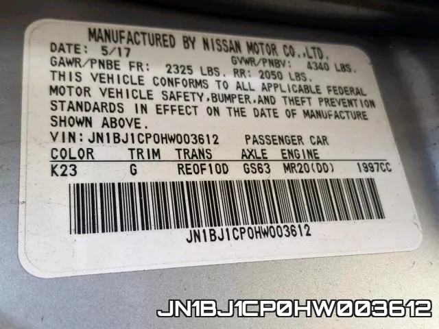 JN1BJ1CP0HW003612 фото 2