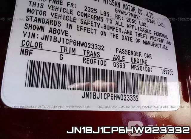 JN1BJ1CP6HW023332 фото 10