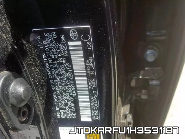 JTDKARFU1H3531187 фото 2