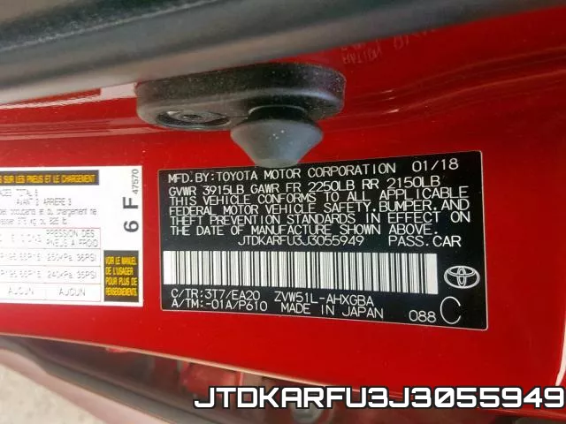 JTDKARFU3J3055949 фото 2