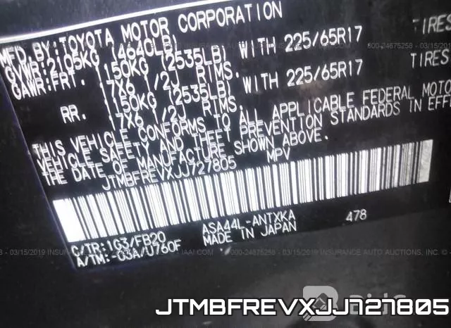 JTMBFREVXJJ727805 фото 10