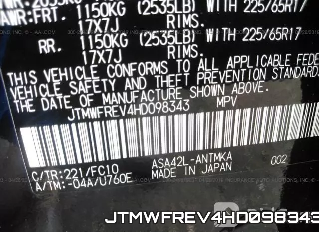 JTMWFREV4HD098343 фото 10