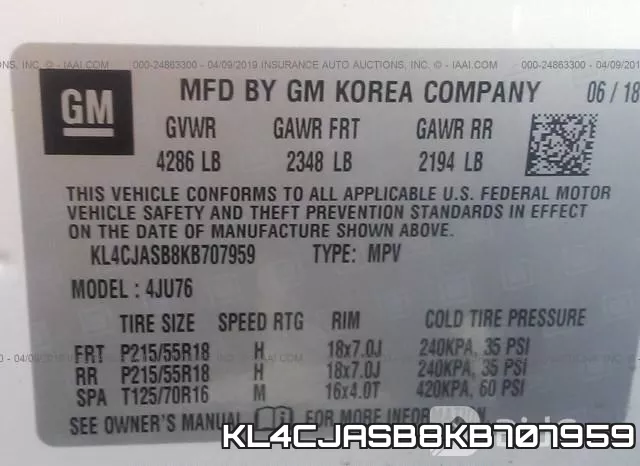 KL4CJASB8KB707959 фото 9