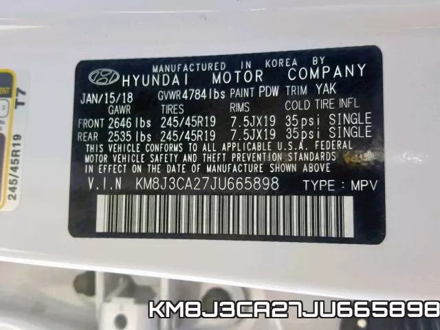 KM8J3CA27JU665898 фото 2