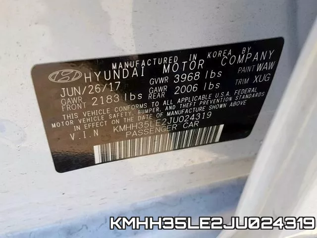 KMHH35LE2JU024319 фото 2