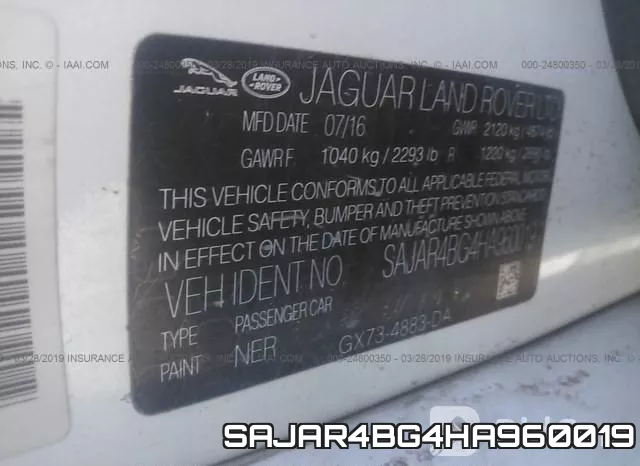 SAJAR4BG4HA960019 фото 10