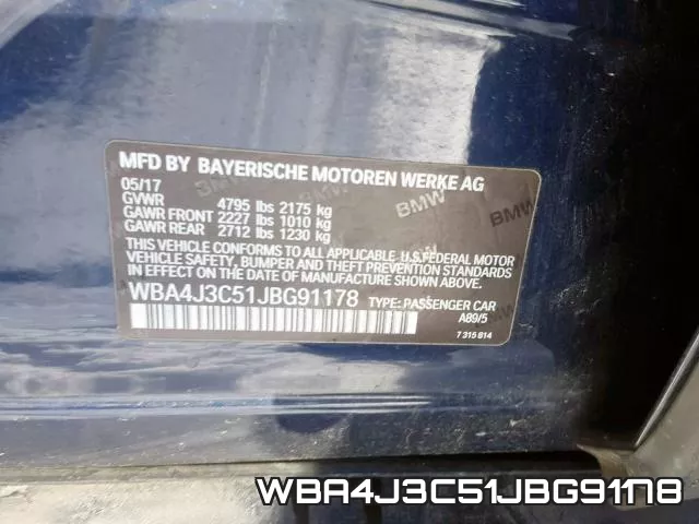 WBA4J3C51JBG91178 фото 2