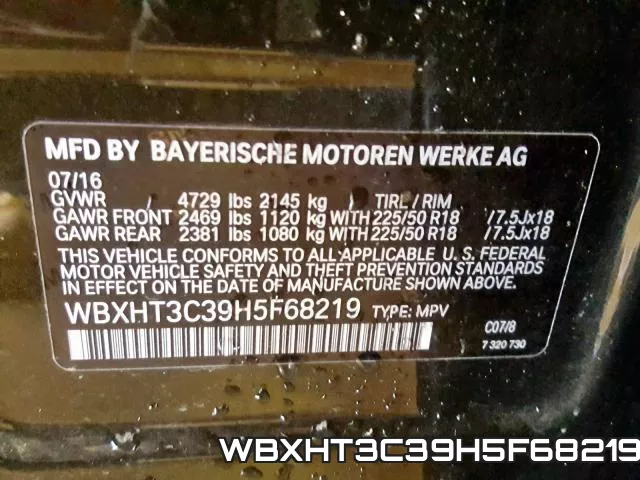 WBXHT3C39H5F68219 фото 2