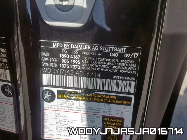 WDDYJ7JA5JA016714 фото 2
