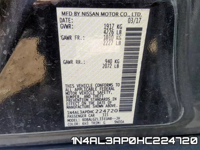 1N4AL3AP0HC224720 фото 2