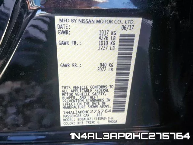 1N4AL3AP0HC275764 фото 2