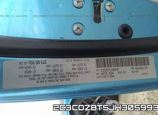 2C3CDZBT5JH305993 фото 10