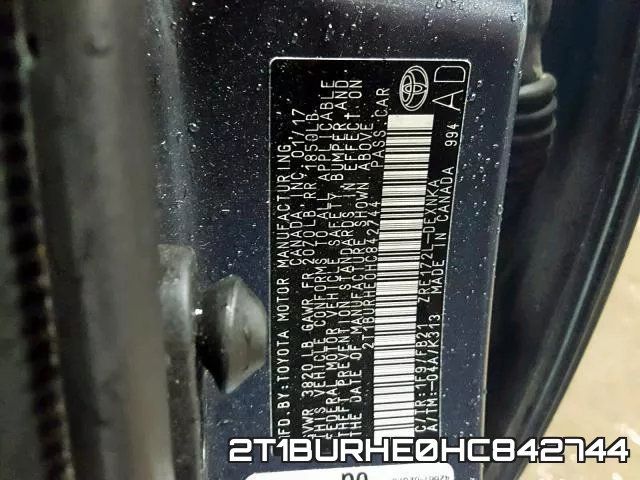 2T1BURHE0HC842744 фото 2