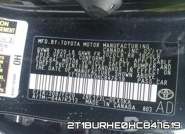 2T1BURHE0HC847619 фото 10