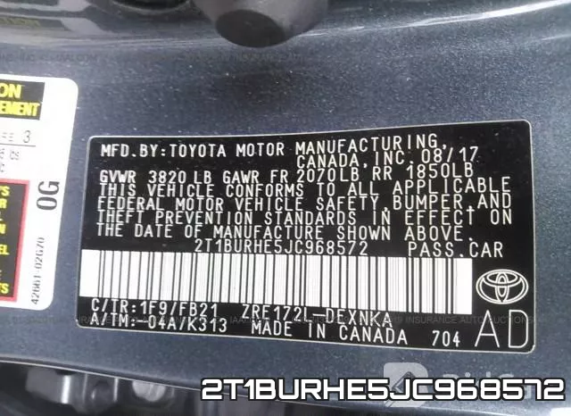 2T1BURHE5JC968572 фото 10